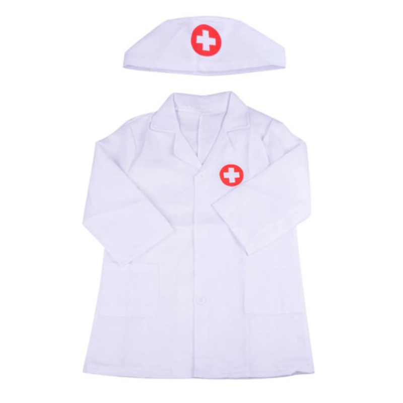 TOMJ 1 Set Children's Clothing Role Play Costume Doctor's Overall White Dress N