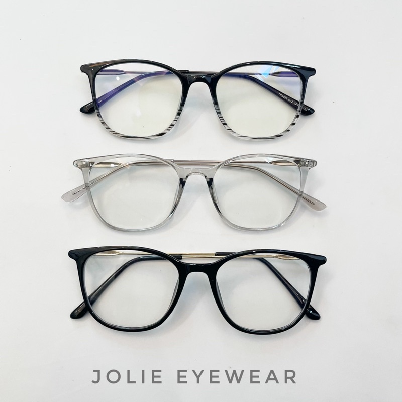Kính giả cận, Gọng kính cận chống ánh sáng xanh, UV400  vuông bầu càng tăm dẻo hot new ulzzang 1889 Jolie eyewear