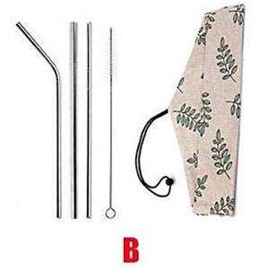 Bộ ống hút Inox sinh tố, trà sữa, cà phê, có túi vải đi kèm vô cùng sang trọng, lịch thiệp