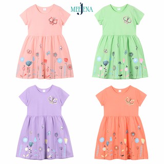 Đầm bé gái tay ngắn in hoa 14-38 kg MEEJENA, 100% COTTON 4C - 1975