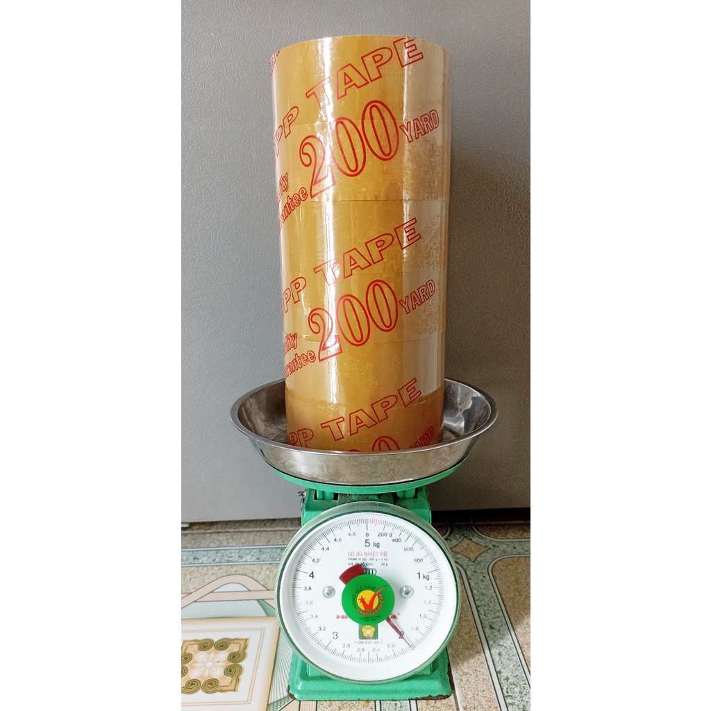 Băng Keo Trong, Đục 200 Yard, Nặng 2Kg, 6 Cuộn