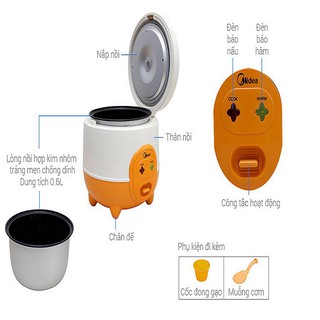 Nồi cơm điện Midea MR-CM06SD 400W 0.6L