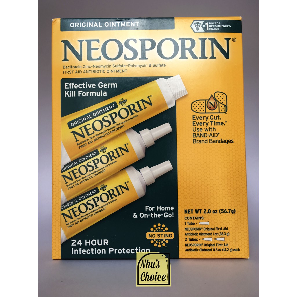 Nguyên hộp Kem mỡ liền sẹo bảo vệ 24 giờ Neosporin Original Antibiotic Ointment