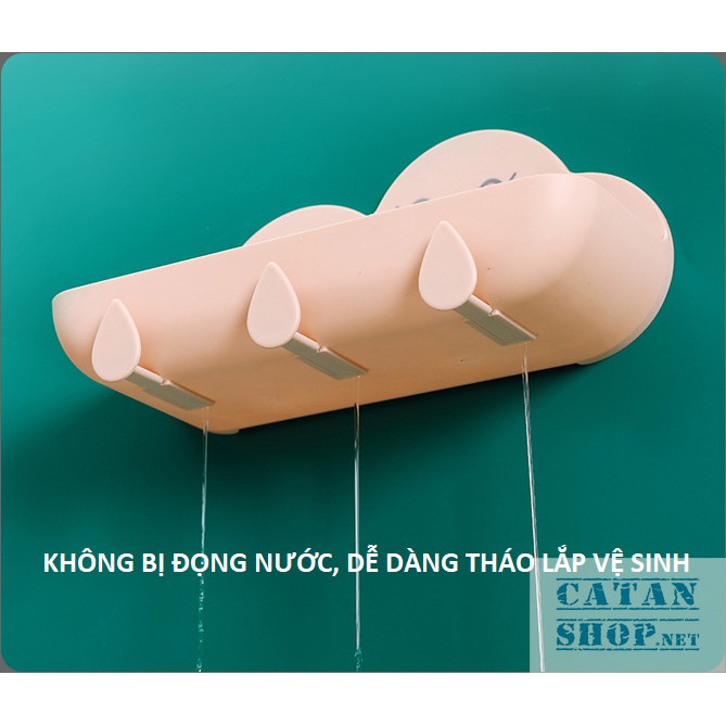 Kệ nhà tắm hình đám mây mẫu mới có 3 móc treo đồ tiện dụng, kệ để đồ hình đám mây có 3 móc GD474-KNTMay cute dễ thương