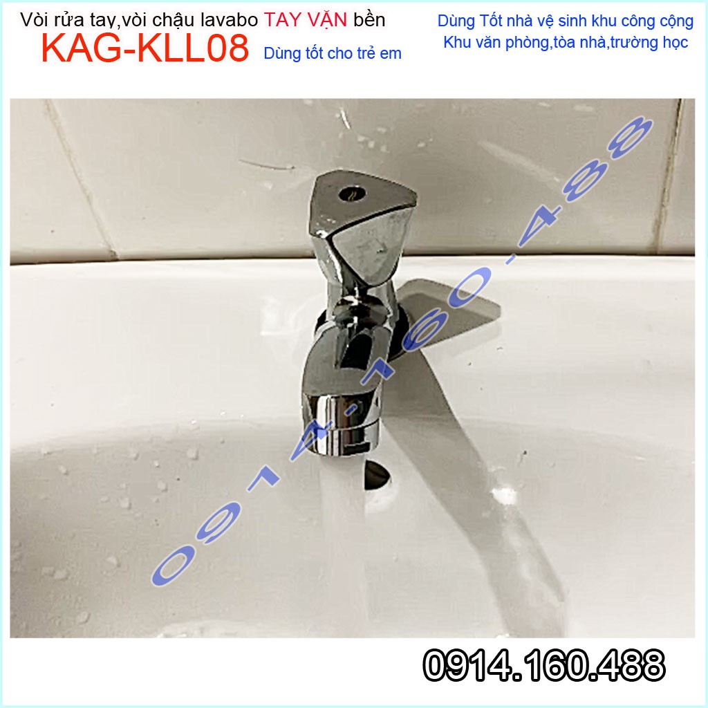 Vòi lavabo lạnh KAG-KLL08, vòi chậu rửa mặt tay vặn tam giác cao cấp nước chảy mạnh sử dụng tốt