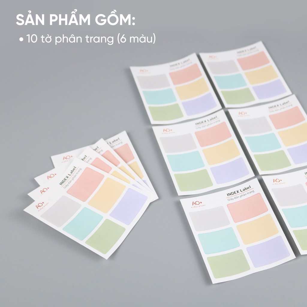 Giấy Dán Phân Trang AO+, Giấy Note Ghi Chú 6 Màu