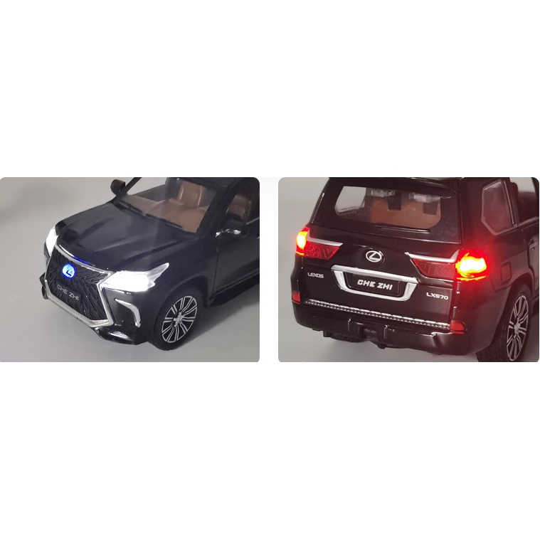 Xe mô hình Lexus LX 570 Sport 1:24 kim loại hãng Chezhi đồ chơi trẻ em o to mini trưng bày có đèn LX570