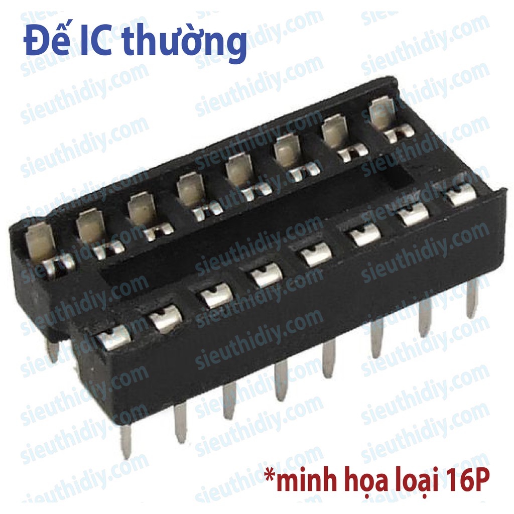 Đế cắm IC thường - lỗ tròn 6P/8P/14P/16P/18P/20P chân Đồng