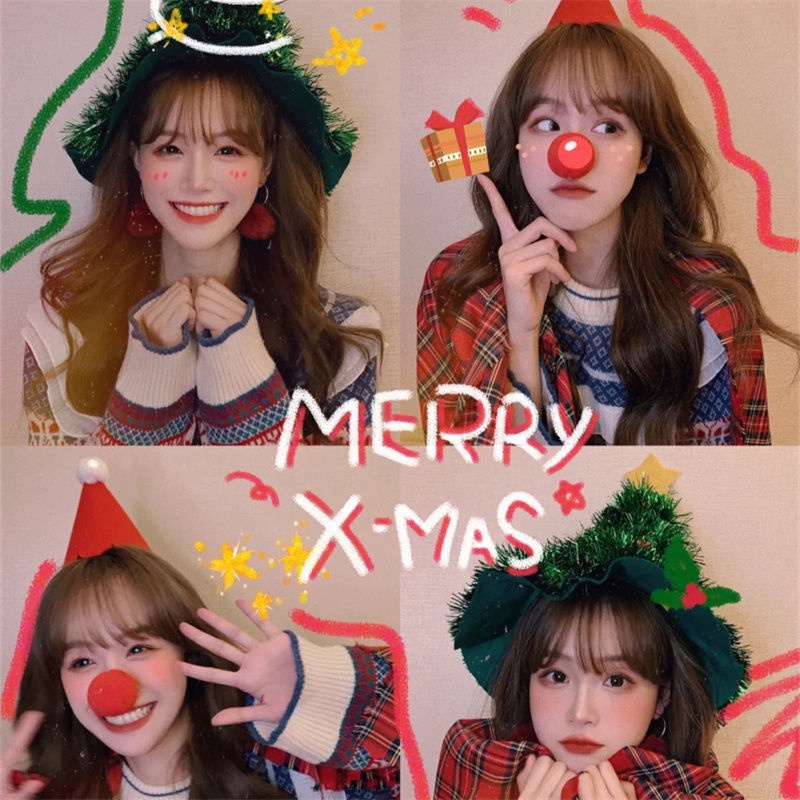 Mũ Giáng sinh nhiều kiểu dáng xinh xắn phong cách Hàn Quốc