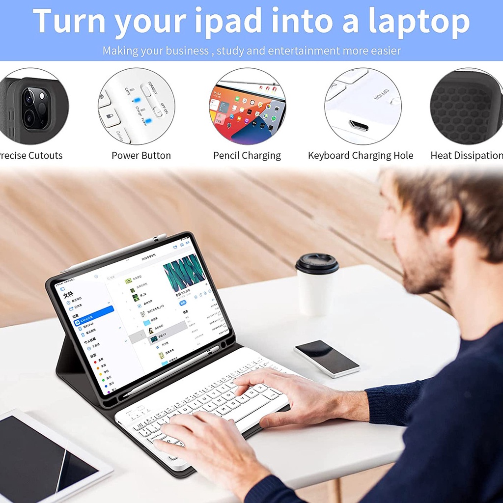 Bao Da Máy Tính Bảng Kèm Bàn Phím Và Khay Đựng Bút Cho huawei matepad 10.4 2022 matepad 11.5 2023 matepad air 11.5 11 t10s Ốp