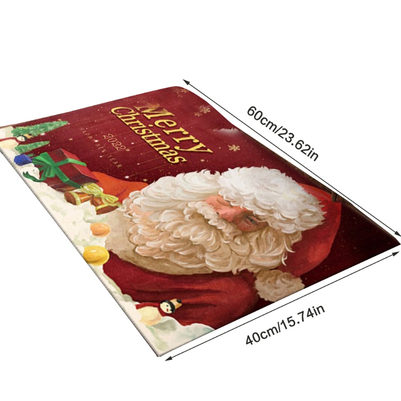 Thảm lót cửa chùi chân Chống Trượt In Hình Người Tuyết Giáng Sinh