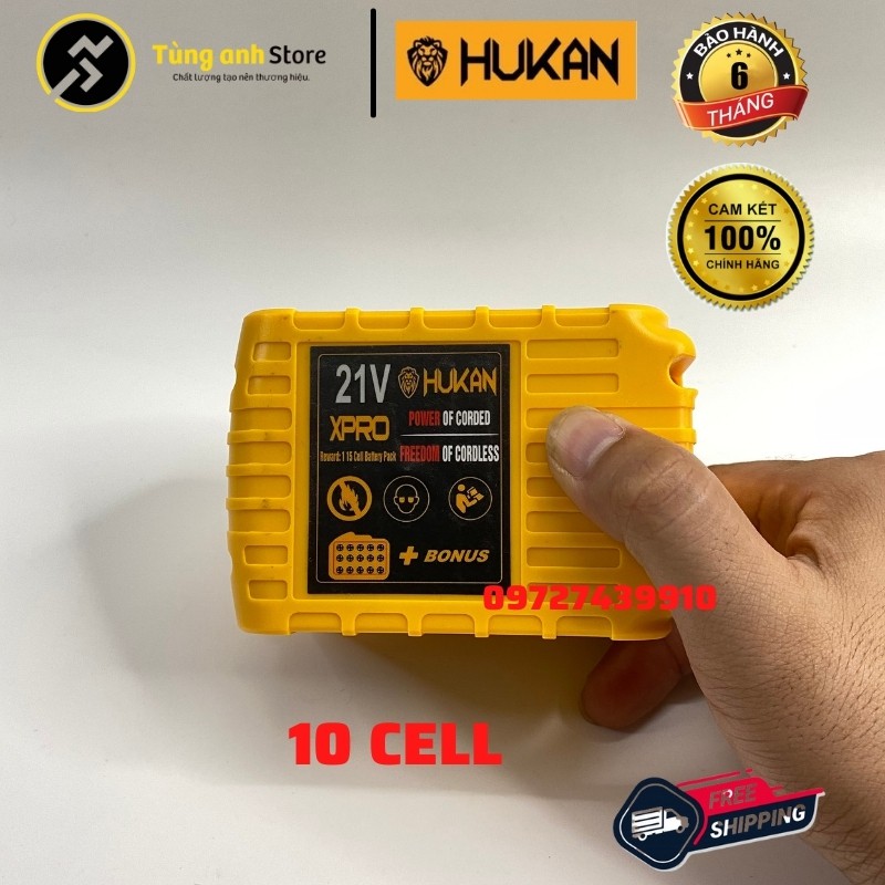 Pin Máy Khoan, Siết Bulong HuKan 15cell 10cell chính hãng.