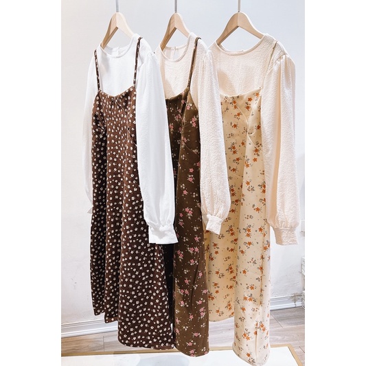 Set Váy 2 Dây Kèm Áo Sơ Mi Cực Xinh, Phong Cách Vintage | BigBuy360 - bigbuy360.vn