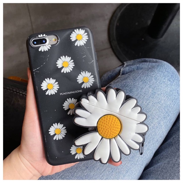 Case airpods 1/2 Ốp Airpod 1/2 mẫu Hoa Cúc G trắng