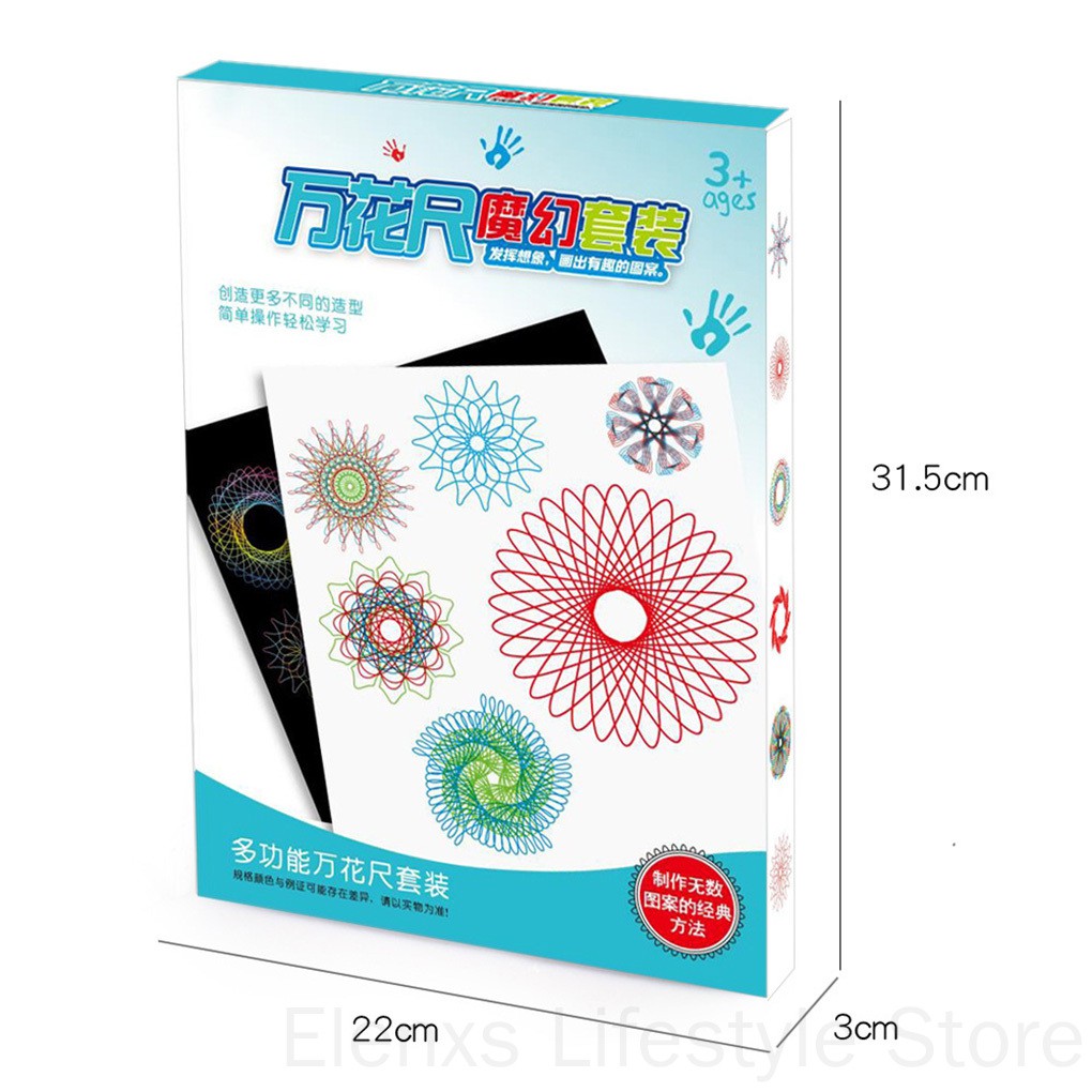 DIY Spirograph Drawing Templates Toy Set Geometric Curve Ruler Stencil Children Painting Learn ELEN
