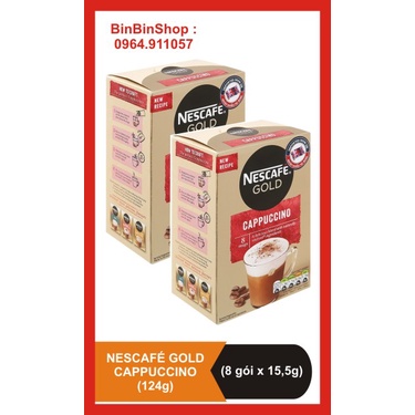 ombo 2 hộp Cà phê hòa tan NesCafe Gold Cappuccino hộp 124g (hộp 8 gói) - Nestlé
