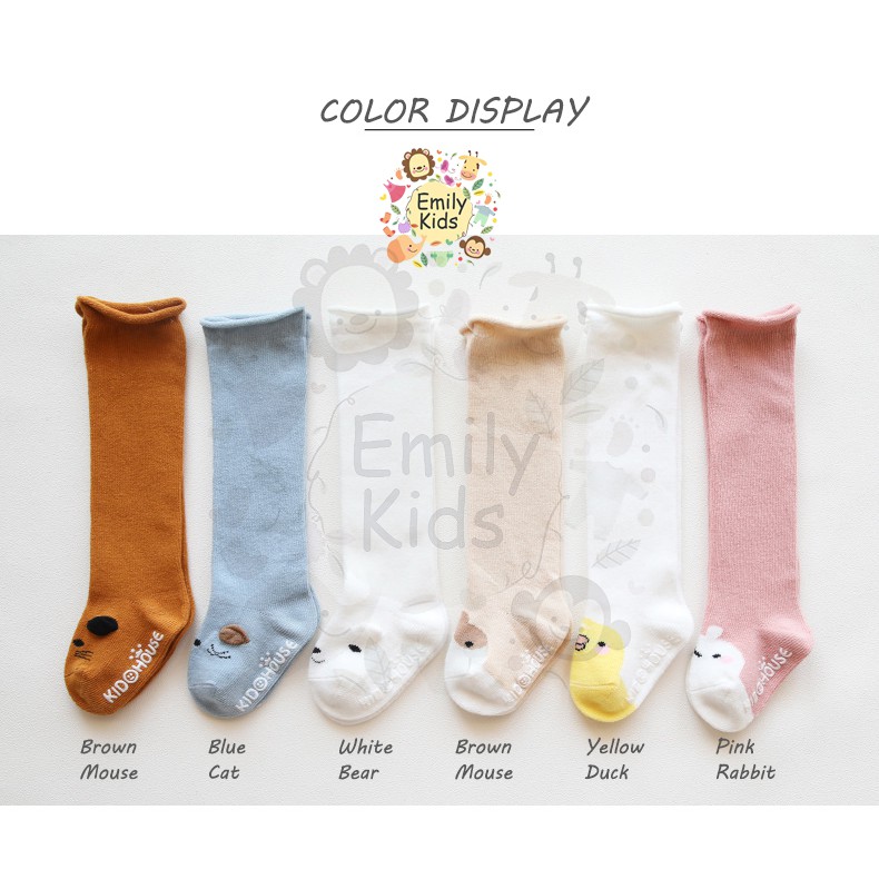 Vớ Cotton Dài Qua Gối Giữ Ấm Màu Sắc Trơn Thoải Mái Dành Cho Trẻ Sơ Sinh 1-3 Tuổi