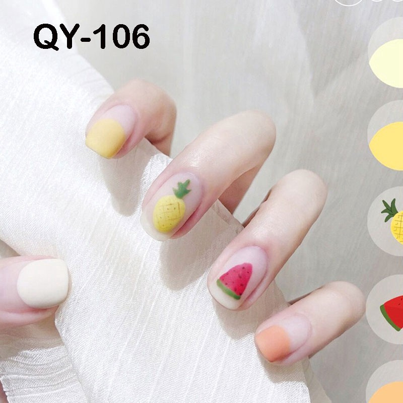 [Hàng mới về] Set 14 sticker dán móng tay họa tiết 3D xinh xắn hợp thời trang