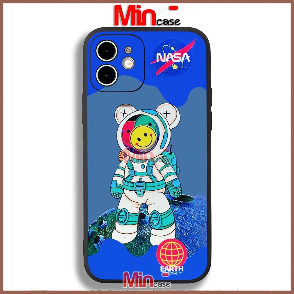 Ốp lưng iPhone phi hành gia cạnh viền vuông silicon mềm dẻo cho iphone 6/6s/7/8/X/XS/XR/11/12/13 Pro Plus Max cute