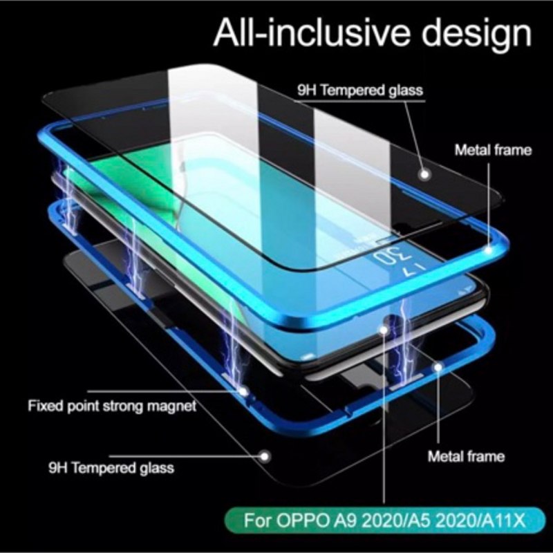 Ốp điện thoại kính hai mặt nam châm bảo vệ toàn diện 360 độ cho Xiaomi Redmi Note 10 10s K40 Pro Poco F3