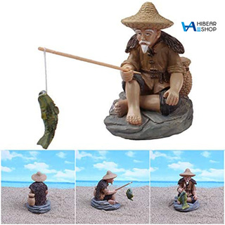Tượng Mô Hình Người Ngồi Câu Cá Bằng Nhựa Resin Không Phai