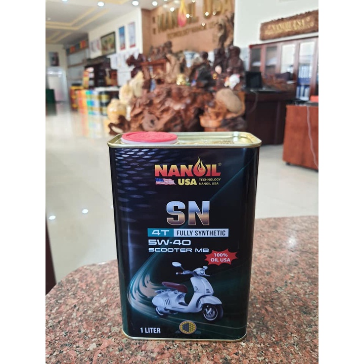 1 THÙNG 24 CHAI- NHỚT NANO OIL USA 4T SCOOTER FULLY SYNTHETIC SN/5W40 0.8L & 1L dành cho xe tay ga