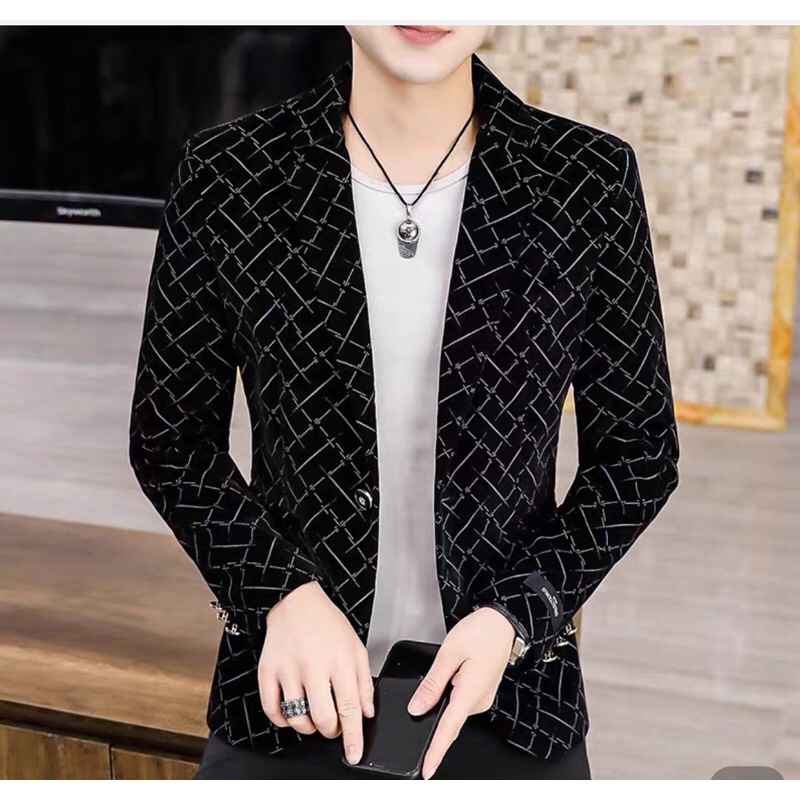 Áo vest nam chấm sọc in kèm chữ