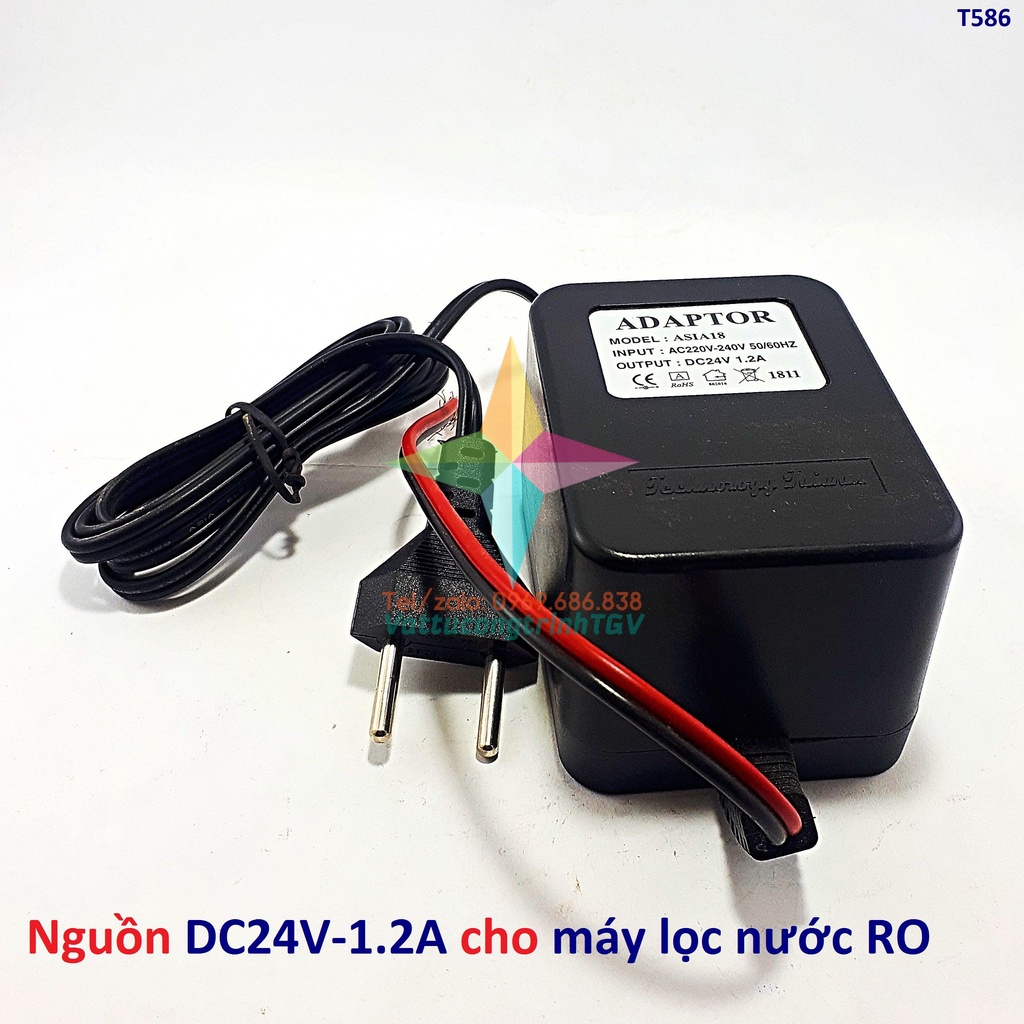 Bộ đổi nguồn ADAPTOR DC24V-1.2A dùng cho máy lọc nước RO, phun sương