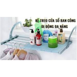 [ loại đẹp] Giá phơi quần áo đa năng giàn kệ để đồ thông minh xếp gấp gọn treo ban công lan can cửa sổ ngoài trời đẹp