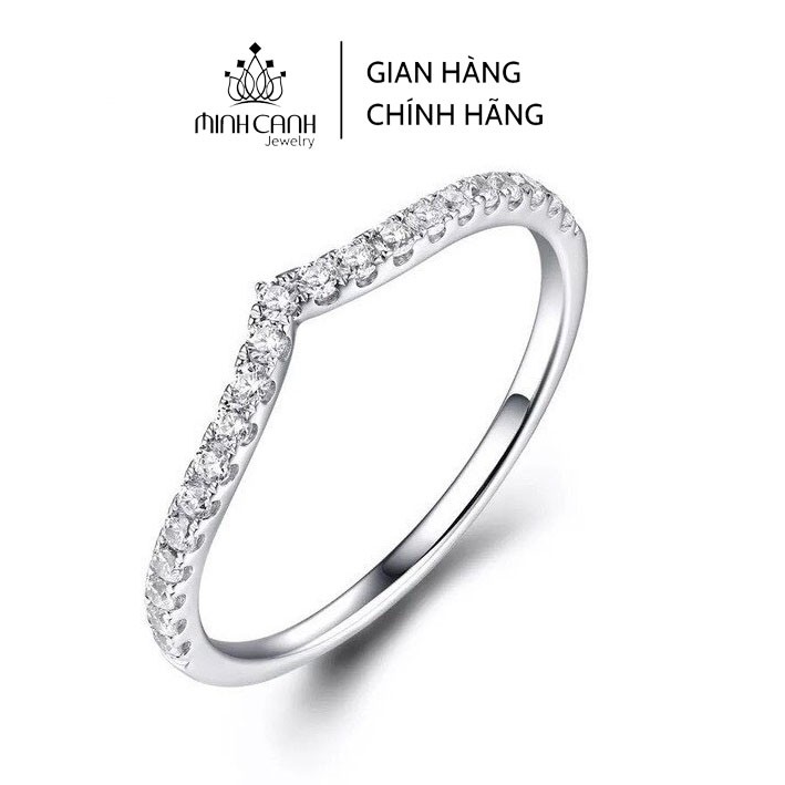 Nhẫn Bạc Minh Canh Jewelry - Chữ V Đính Đá