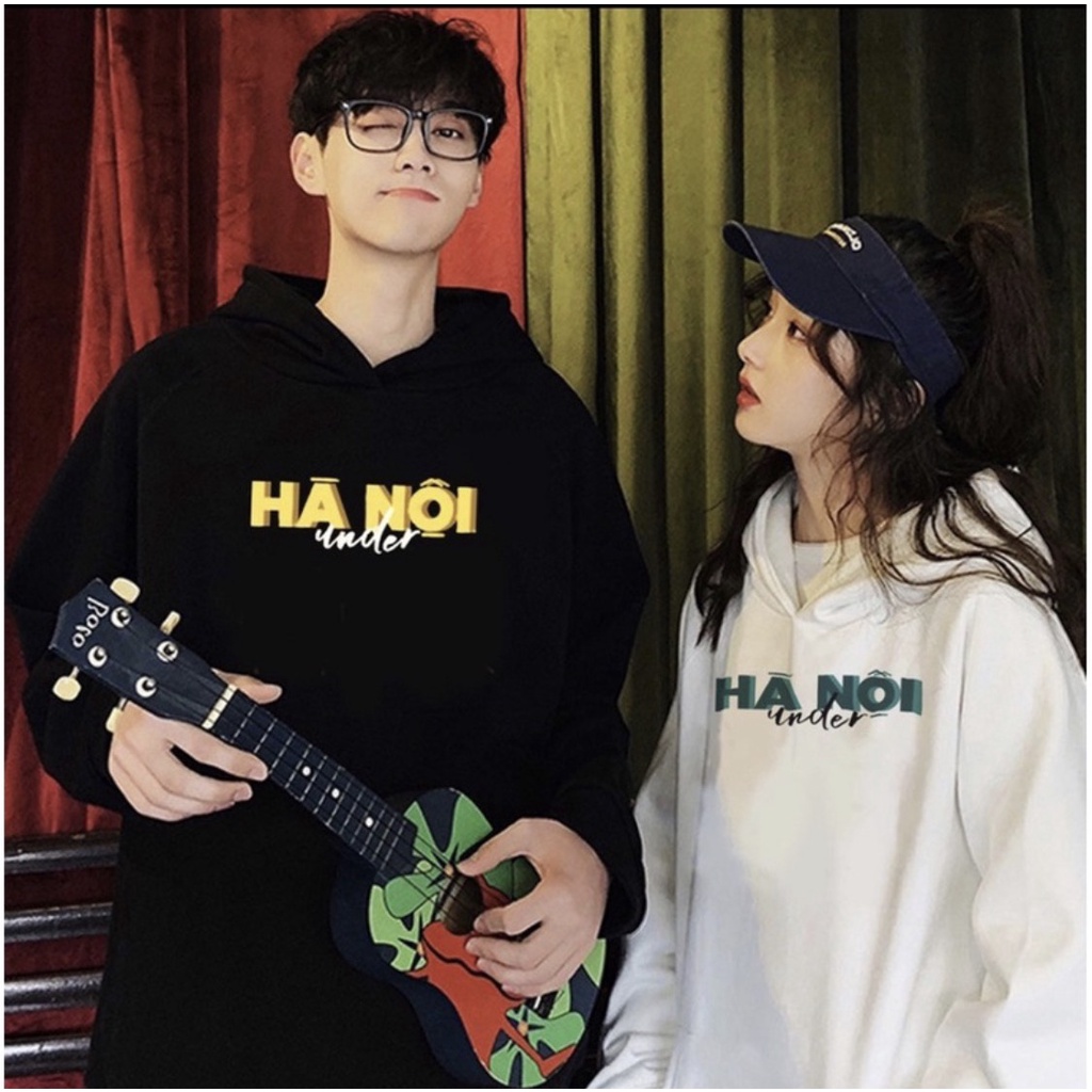 Áo Hoodie Hà Nội Phố Cực Hót, Áo Mũ Hoodie Nữ Có Mũ Form Rộng Unisex.