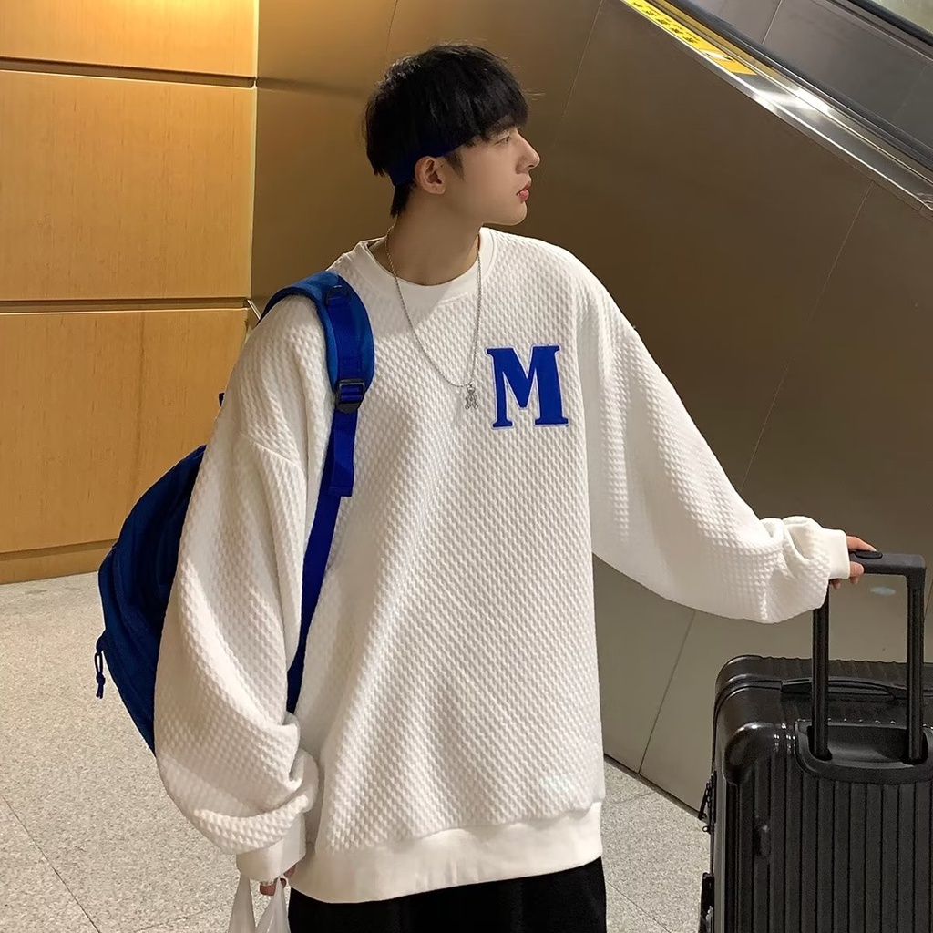 Áo Sweater Cổ Tròn Tay Dài Dáng Rộng Thời Trang Mùa Thu 2022 Mới Cho Nam