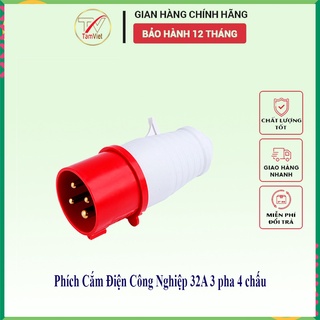 Phích cắm công nghiệp Tâm Việt, phích cắm điện 32A 3 pha 4 chấu 380V