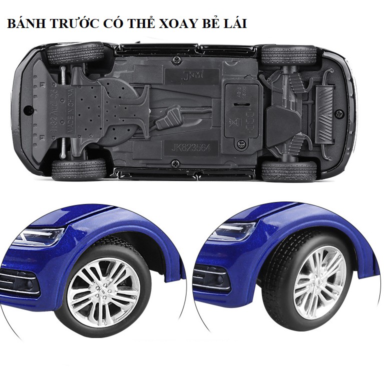 Xe mô hình ô tô Audi Q5 màu trắng tỉ lệ 1:32 xe bằng sắt mở cửa có đèn và âm thanh mẫu mới 2020