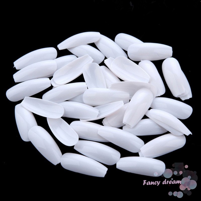 Set 100/500 đầu móng tay giả dài hình quan tài