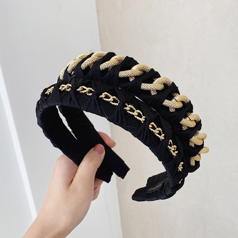 Băng Đô Dệt Kim Mềm Mại Co Giãn Chống Trượt Màu Trơn Thời Trang Cho Nữ