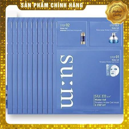 Mặt nạ dưỡng ẩm cấp nước căng bóng, chống nhăn 3 bước Sum37 Water full Timeless Water Gel Mask 3 Step Kit 32ml