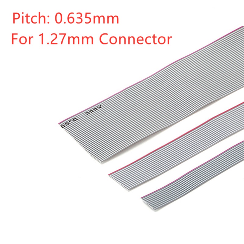 1 Mét Cáp Ruy Băng Dẹt Màu Xám 0.635mm Cho idc fc 1.27mm Kết Nối 10p / 14p / 16p / 20p / 40p 30awg