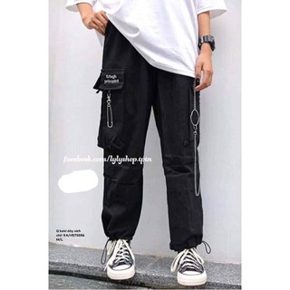 Quần kaki dây xích túi hộp chữ - hs/ka /hàng sẵn sll