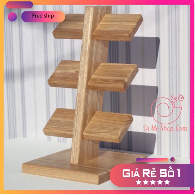 Giá treo đồng hồ, vòng tay 3 tầng để bàn đẹp và sang trọng bằng gỗ cao cấp