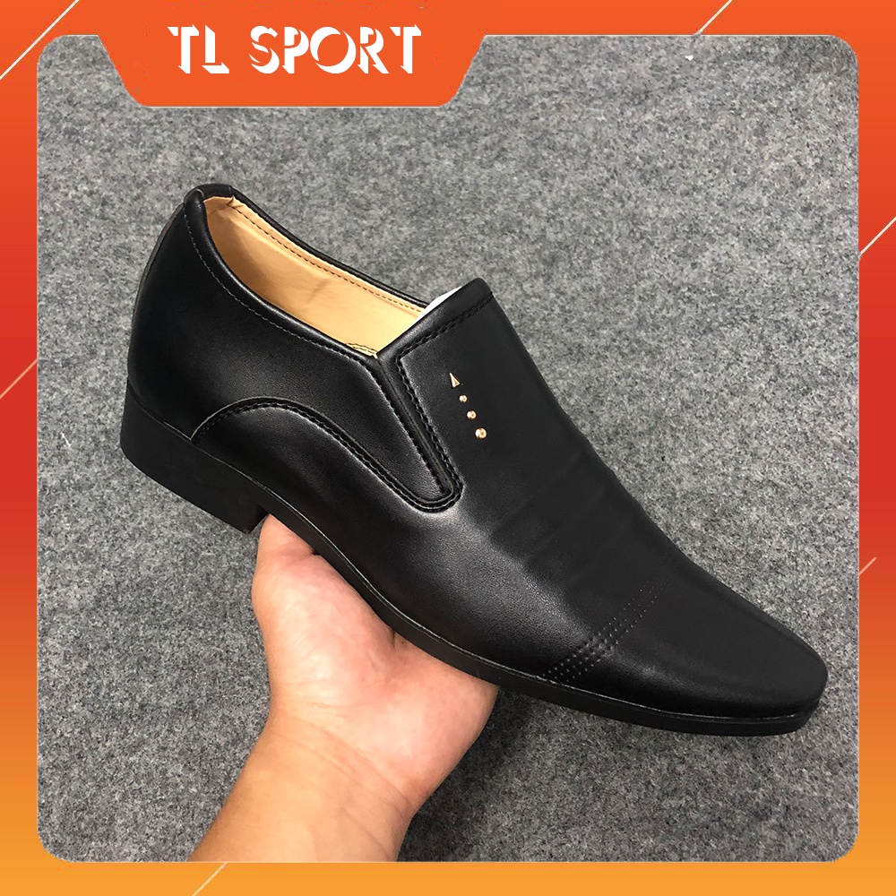 Giày tây nam da cao cấp, tăng chiều cao 6-7cm, đế cao su nguyên tấm chống trơn TLS420