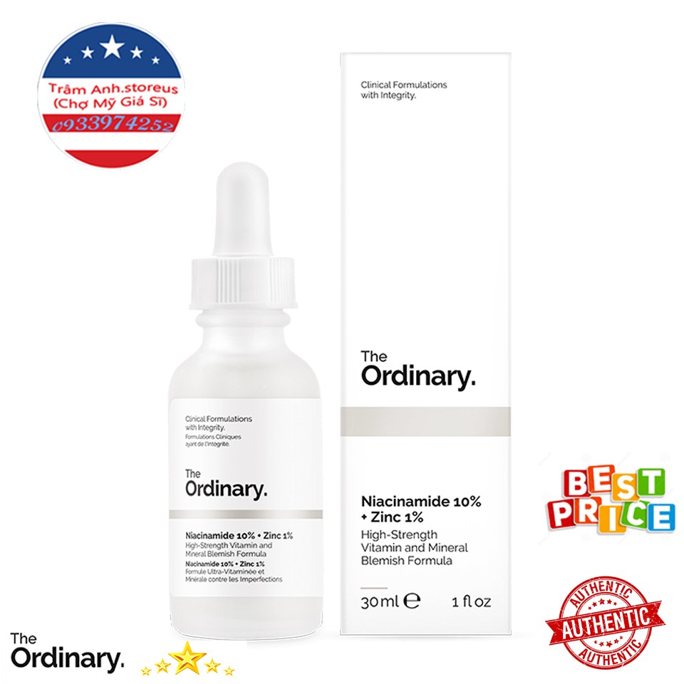 Tinh chất Niacinamide 10% + Zinc 1% - The Ordinary ( Bill Mỹ )