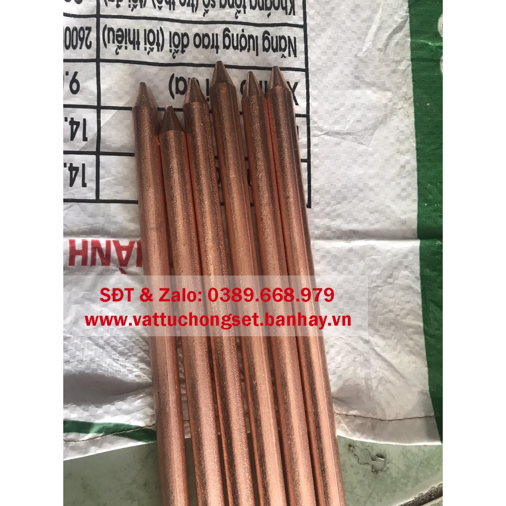 Cọc Tiếp Địa mạ Phi 16 Dài 2,4m Của Việt Nam