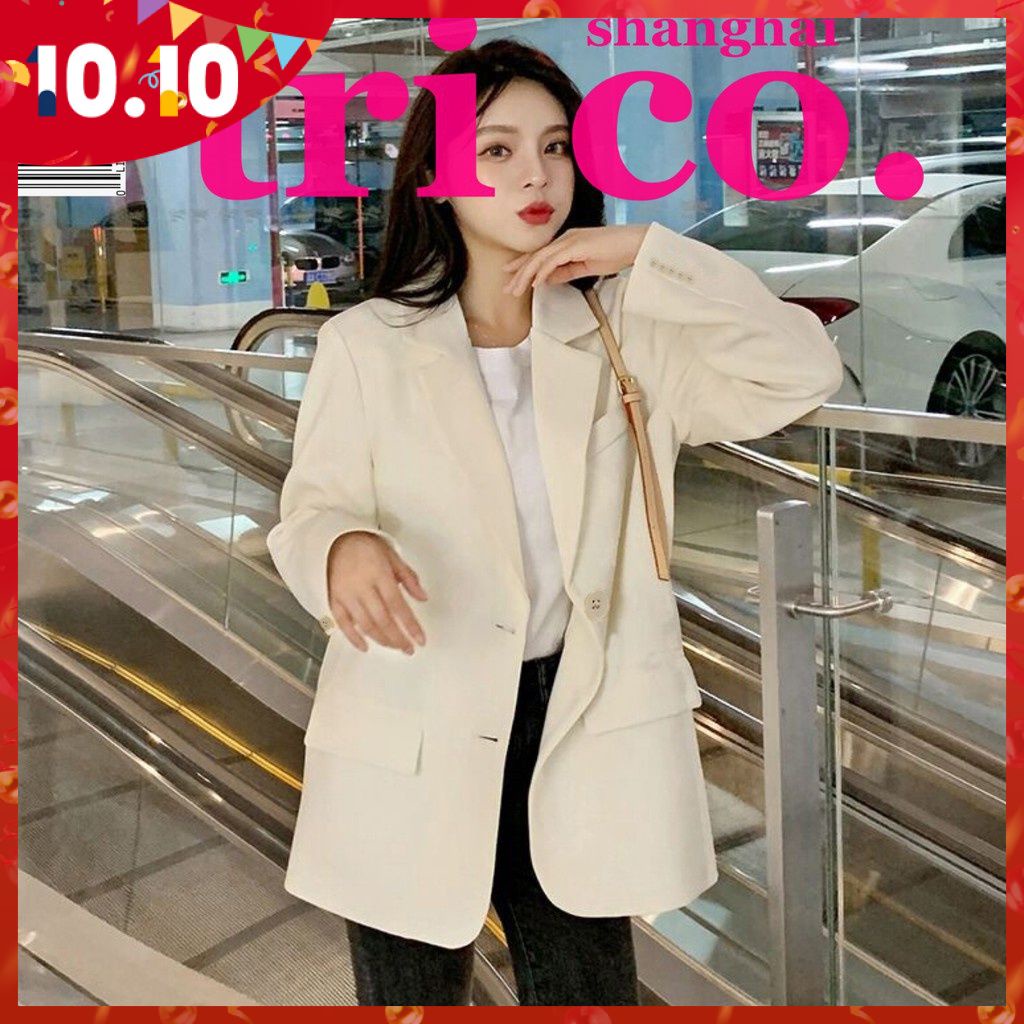 Áo Khoác Blazer Dáng Rộng Phong Cách Retro Hàn Quốc Thời Trang Xuân Thu 2021 - Hàng mới về