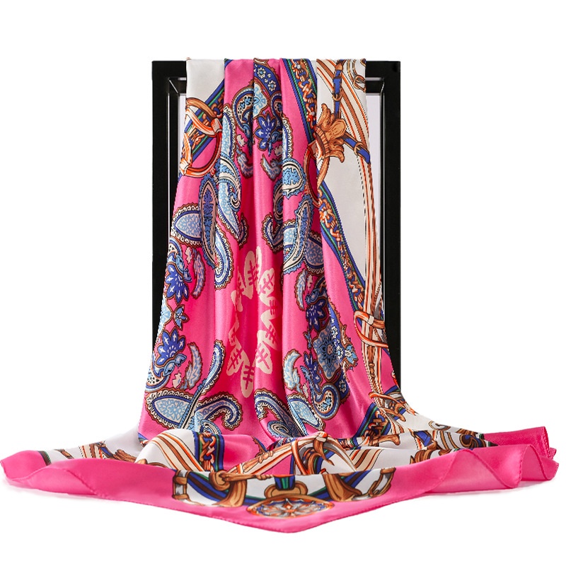 Khăn Choàng Satin Vuông 90cm Thời Trang Hồi Giáo Cho Nữ Wj1001-29
