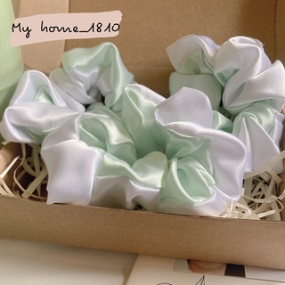 Dây cột tóc Scrunchies phi bóng phối màu cực sang
