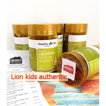 Mầm đậu nành Healthy Care Super Lecithin 1200mg Chính Hãng 100% - 100 viên Úc