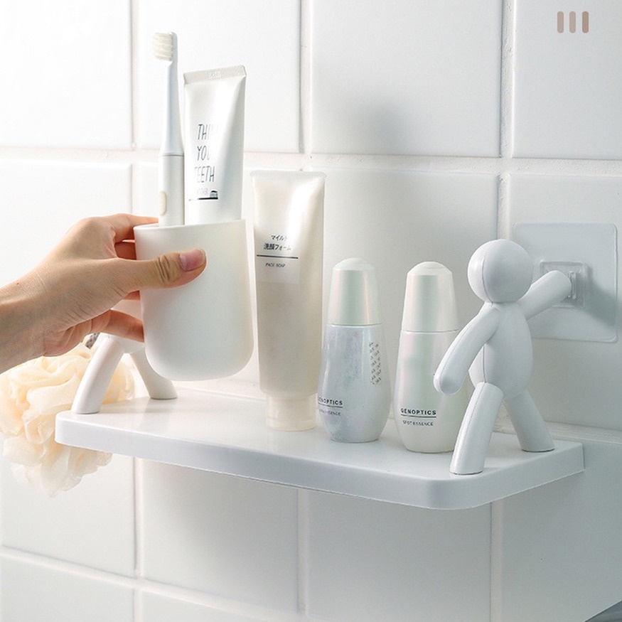 Kệ treo tường nhà tắm họa tiết người độc đáo sáng tạo Kệ đựng đồ nhà tắm để mỹ phẩm đồ dùng nhà bếp treo tường hình người sáng tạo- Giá treo tường hình nhân đa năng decor nhà