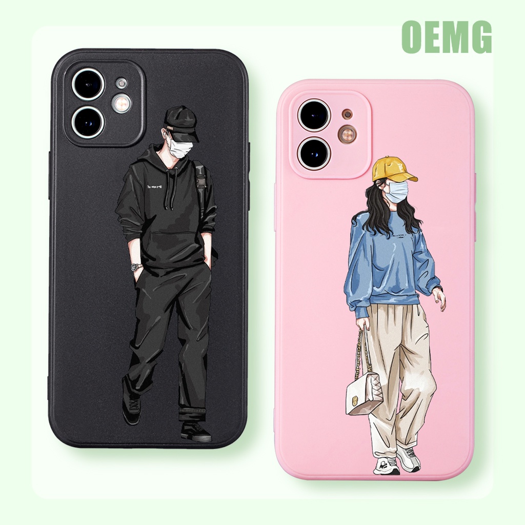 Ốp điện thoại in hình cặp đôi dễ thương hoạt hình cho for iPhone 11 12 13 Pro Max SE 2020 ip 8 7 6 6S Plus X XR XS ZJ096