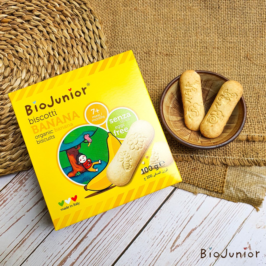 (Nhiều vị) Bánh ăn dặm hữu cơ cho bé từ 7-10 tháng tuổi Bio Junior Organic Biscotti Ý